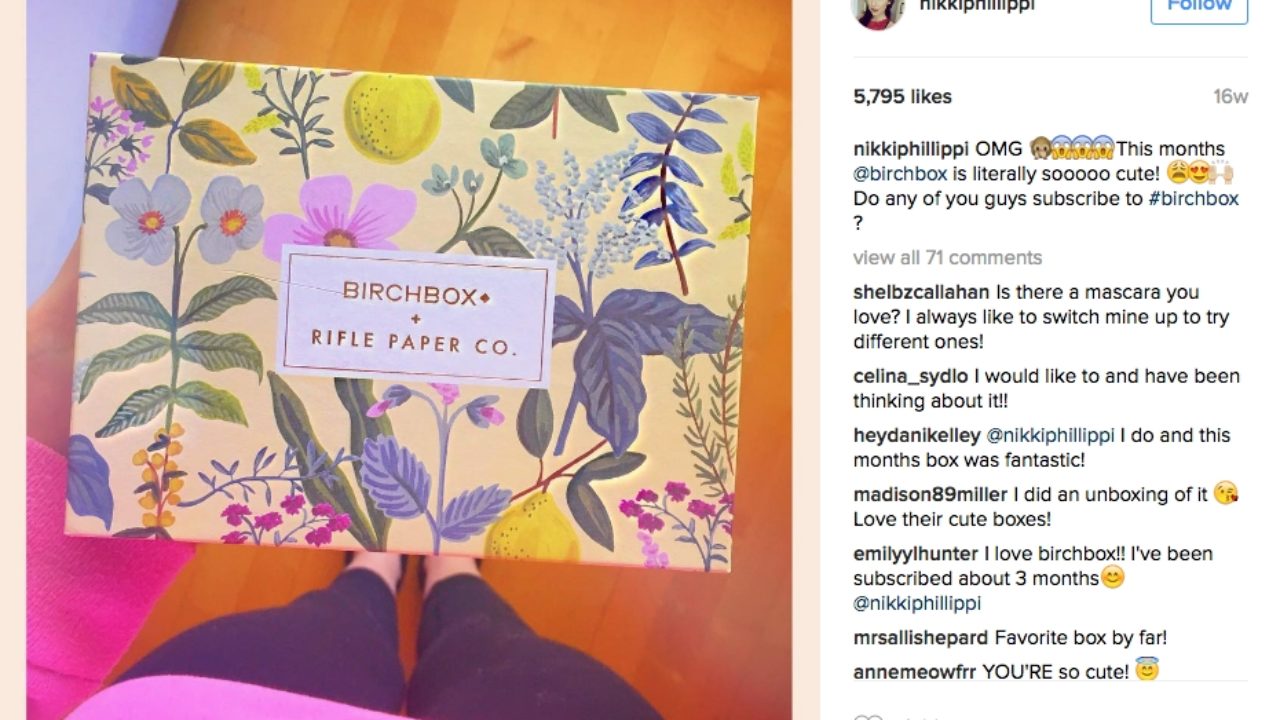 Affiliate program type - influencer, Birchbox 