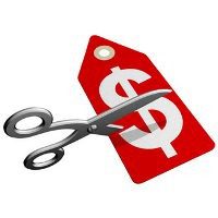 Scissor cutting price tag